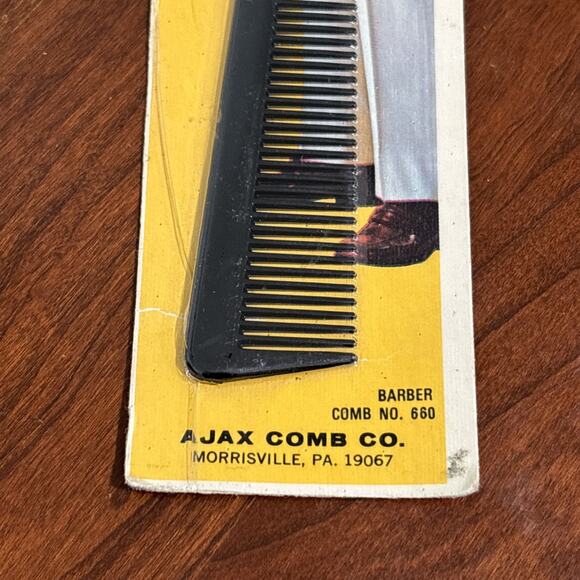 Ajax Comb Co. Vintage Barber Comb NOS NEW SEALED VINTAGE - Picture 3 of 6